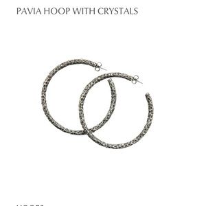 TAT2 vintage silver pavia hoops with crystals